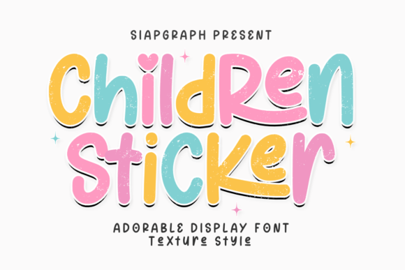 Children Sticker Texture: A Playful Typeface for Creative Projects
