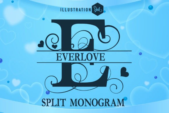 Everlove Split Monogram: A Creative Font for Modern Branding